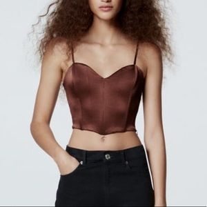 Brown zara corset top!